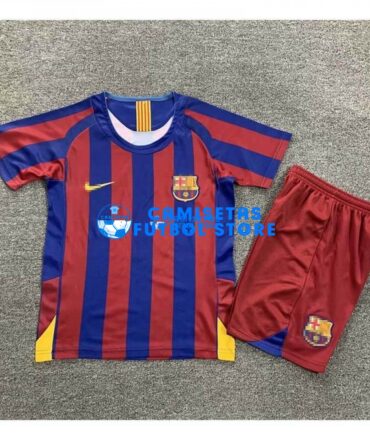 Camiseta Barcelona 1ª Equipación Retro 05/06 Niño Kit