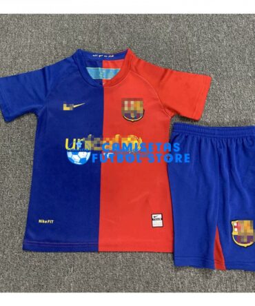 Camiseta Barcelona 1ª Equipación Retro 08/09 Niño Kit
