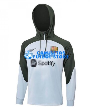 Sudadera de Entrenamiento Barcelona 2023/2024 Con Capucha Gris/Verde