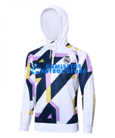 Sudadera de Entrenamiento Real Madrid 2023/2024 Con Capucha Blanco/Azul Marino