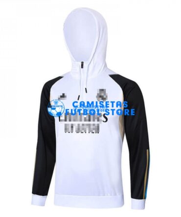 Sudadera de Entrenamiento Real Madrid 2023/2024 Con Capucha Blanco/Negro
