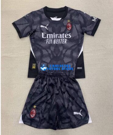 Camiseta De Portero AC Milan 2024/2025 Niño Kit Negro