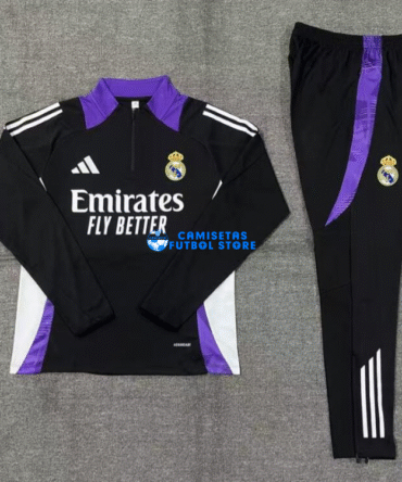 Sudadera De Entrenamiento Real Madrid 2024/2025 Kit Púrpura/Negro