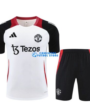 Camiseta Manchester United Equipación 2024/2025 Blanco/Negro/Rojo