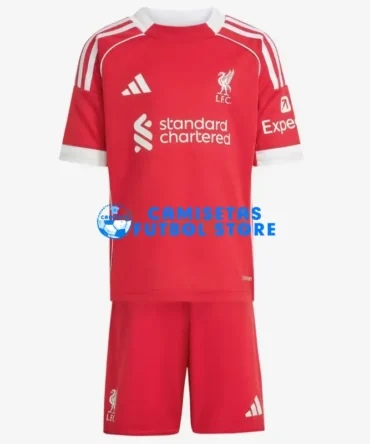 Camiseta Liverpool 1ª Equipación 2025/2026 Rojo Niño Kit