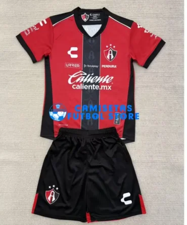 Camiseta Atlas FC 1ª Equipación 2025/2026 Rojo/Negro Niño Kit