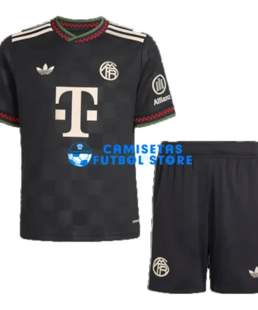 Camiseta Bayern Múnich 3ª Equipación 2025/2026 Negro Niño Kit