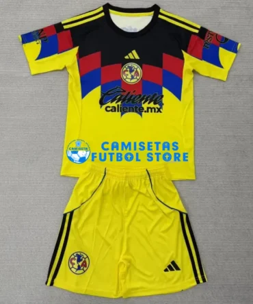 Camiseta Club América 1ª Equipación 2025/2026 Amarillo Niño Kit