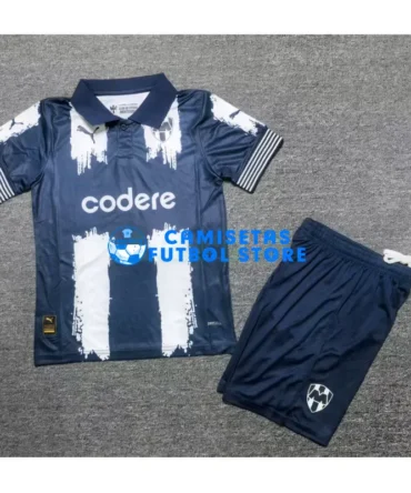 Camiseta Monterrey 2025/2026 KidSuper Azul Marino/Blanco Niño Kit