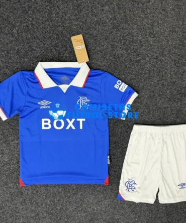 Camiseta Rangers FC 1ª Equipación 2025/2026 Azul Niño Kit