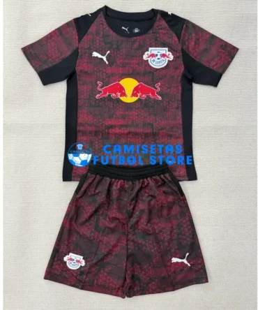 Camiseta Leipzig 3ª Equipación 2025/2026 Rojo/Negro Niño Kit