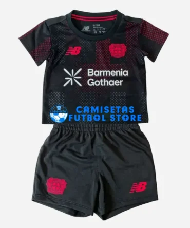 Camiseta Leverkusen 1ª Equipación 2025/2026 Negro Niño Kit