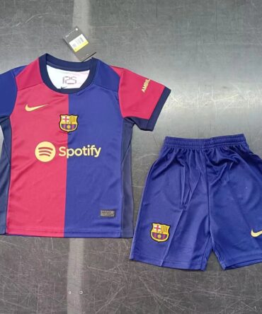 Camiseta Barcelona 2024/2025 Rojo/Azul Niño Kit