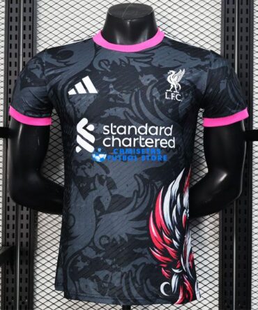 Camiseta Liverpool Equipación 2025/2026 (EDICIÓN JUGADOR) Negro/Rosa