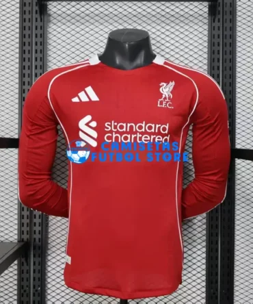 Camiseta Liverpool 1ª Equipación 2025/2026 ML Rojo (EDICIÓN JUGADOR)