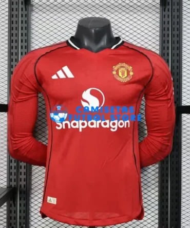 Camiseta Manchester United 1ª Equipación 2025/2026 ML Rojo (EDICIÓN JUGADOR)
