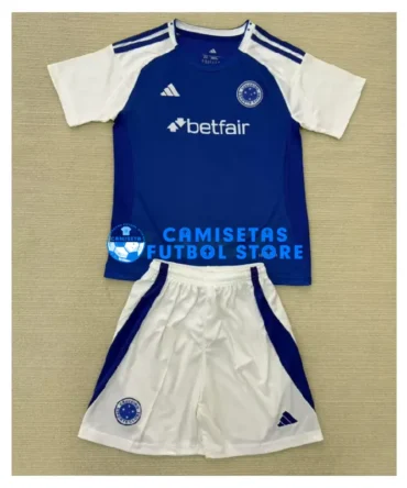 Camiseta Cruzeiro 1ª Equipación 2025/2026 Azul Niño Kit