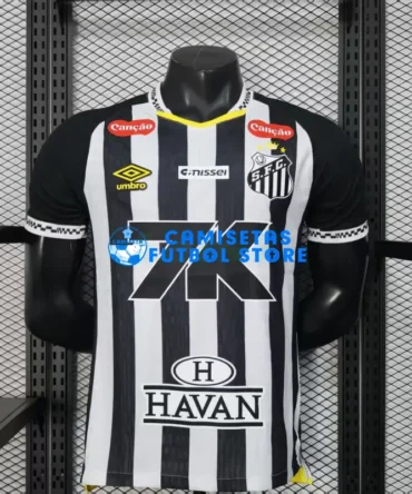 Camiseta Santos FC 2ª Equipación 2025/2026 Negro/Blanco con Publicitario (EDICIÓN JUGADOR)