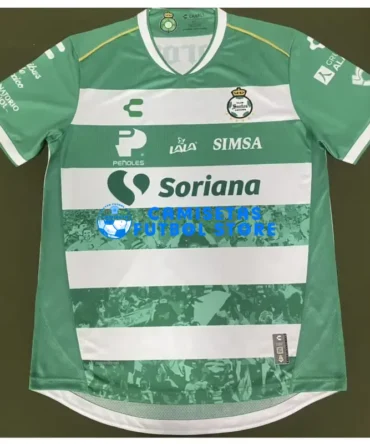Camiseta Santos Laguna 1ª Equipación 2025/2026 Verde/Blanco (EDICIÓN JUGADOR)