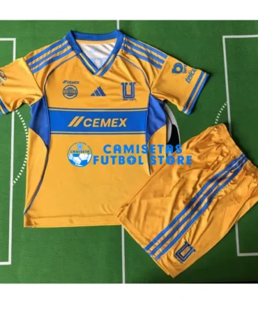 Camiseta Tigres UANL 1ª Equipación 2025/2026 Amarillo Niño Kit